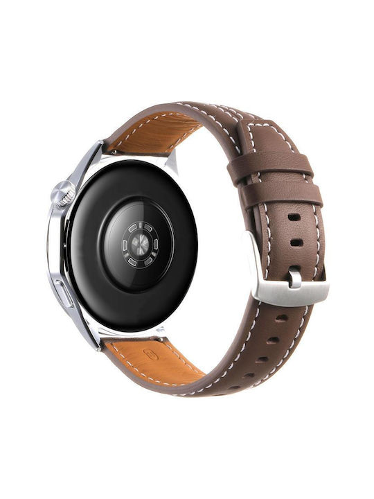 Silbernes Lederarmband Huawei Watch Gt 6 46mm Dunkelbraun Silbernes Lederarmband Huawei Watch Gt 6 46mm Dunkelbraun