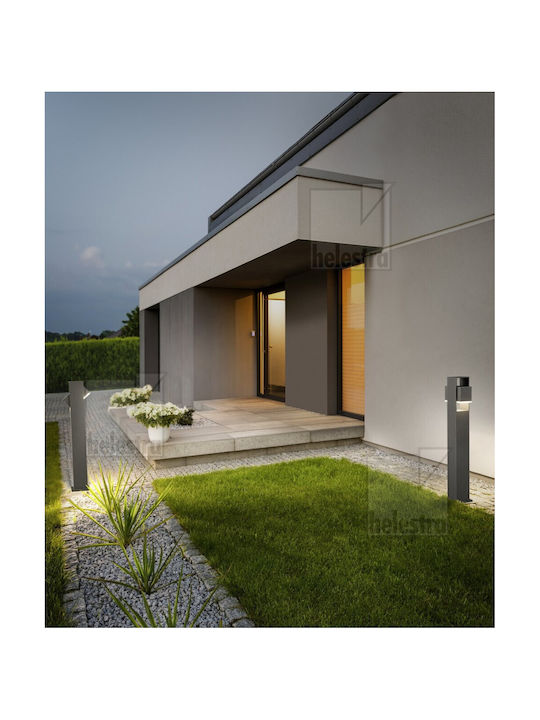 Helestra Outdoor Floor Lamp Small Post LED 13W with Warm White Light IP54 Gray