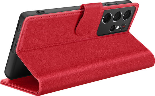Zanaé Wallet Case Galaxy S21 Ultra 5g Stand Magnetic Tab Red