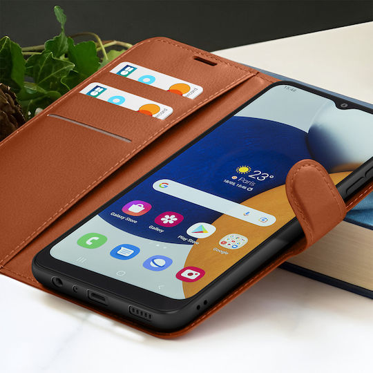 Zanaé Wallet Case Galaxy A03 Stand Function Magnetic Flap Brown