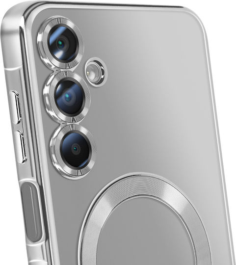 Husă Avizar Samsung Galaxy A16 Compatibilă Cu Magsafe Margine Crom Argintiu