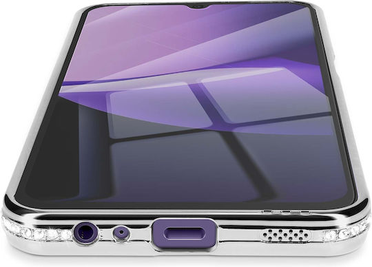 Avizar Case Redmi 15c Compatible Magsafe Rhinestone Border Silver