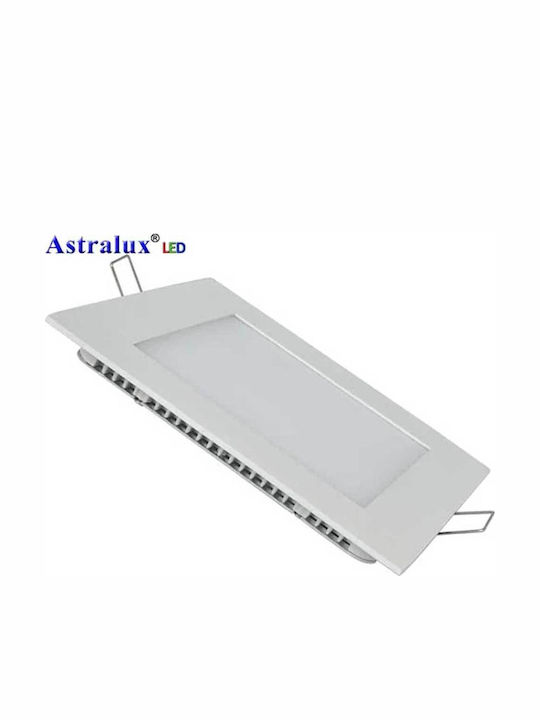 Astralux Paralelogram Încastrat Panou LED Putere 18W cu Alb Natural Lumini 22.5x22.5cm.