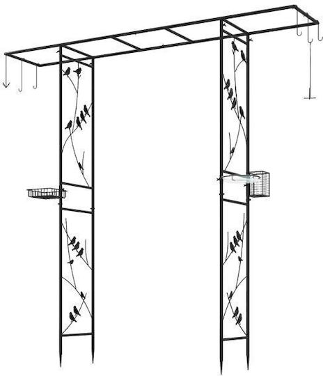 Garden Arch from Metallic 212x40x213cm Black GT4487DK Garden Arch from Metallic 212x40x213cm Black GT4487DK