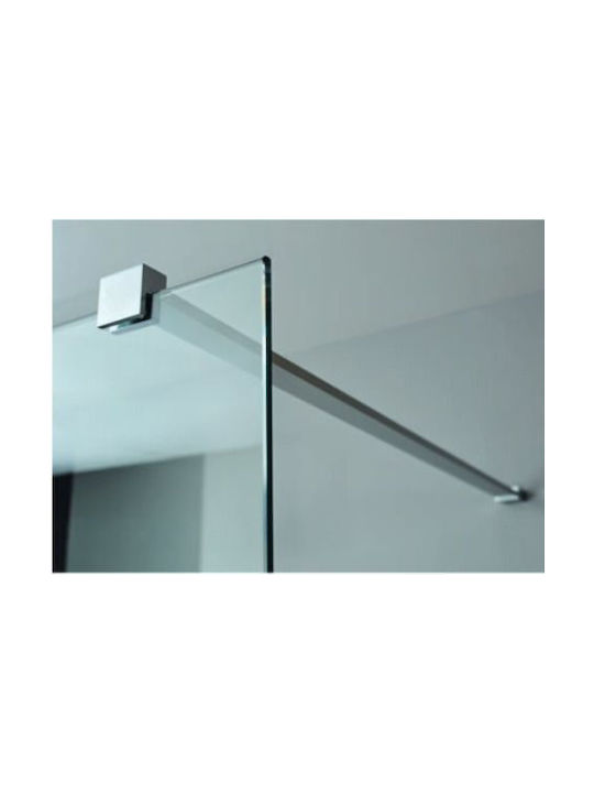 Devon Iwis Walk-in Fixed Side for Shower 36-38x200cm Clear Glass Inox