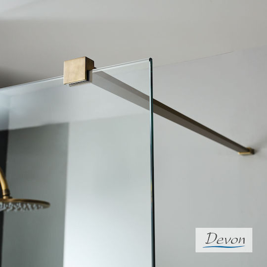 Devon Iwis Walk-in Fixed Side for Shower 36-38x200cm Clear Glass