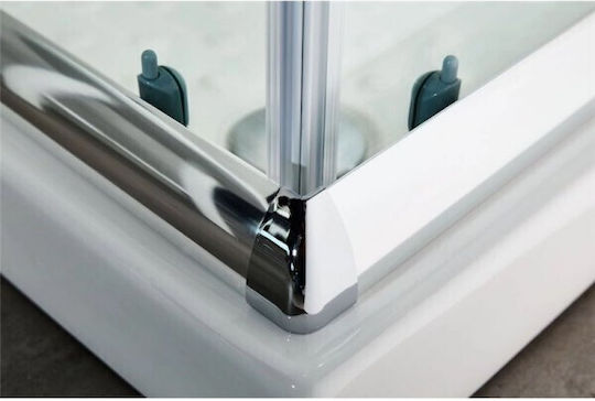 Tema Καμπίνα Ντουζιέρας με Συρόμενη Πόρτα 140x80x180cm Serigrafato Chrome Tema Καμπίνα Ντουζιέρας με Συρόμενη Πόρτα 140x80x180cm Serigrafato Chrome