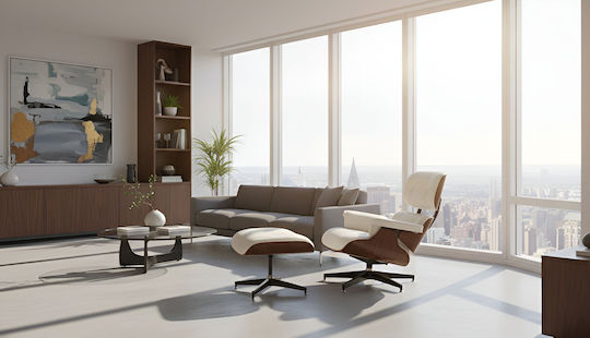 Scaun De Relaxare Rotativ Cu Puf Din Piele Ecologică Albă 82x92x82cm
