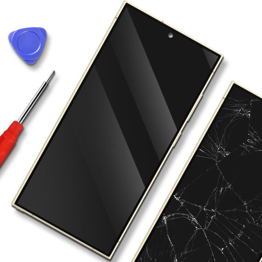 Clappio Soft Oled Replacement Full Screen Galaxy S24 Ultra Chassis Yellow