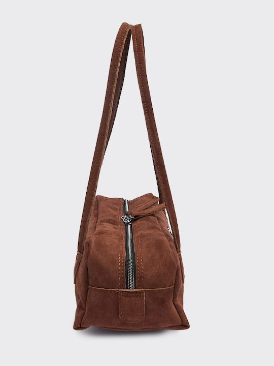 Silhouette Leather Women's Barrel Bag Suede Camel