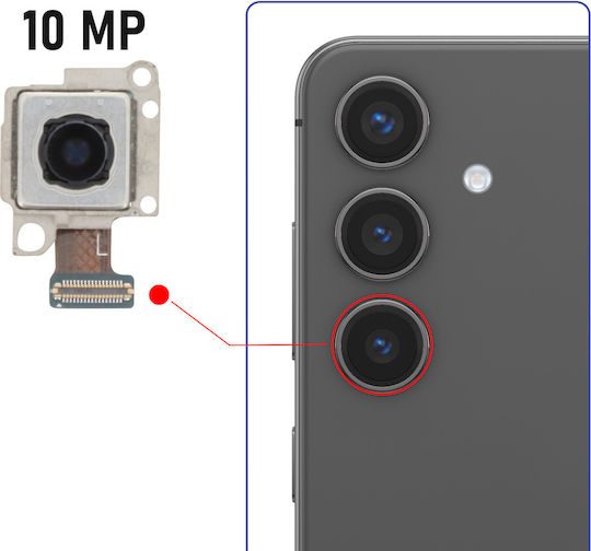 Clappio 10mp Telefoto Rückfahrkamera Ersatz Für Galaxy S24 S24 Plus Grau