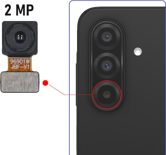 Clappio Cameră Din Spate 2mp Samsung Galaxy A26 Lentilă Macro De Înlocuire Neagră
