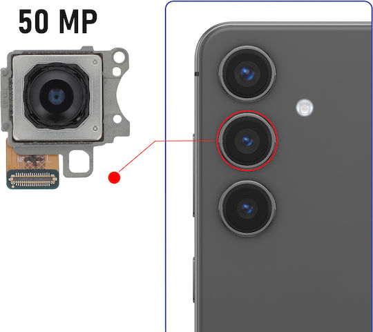 Clappio Replacement Rear Camera Galaxy S24 50mp Main Lens Grey