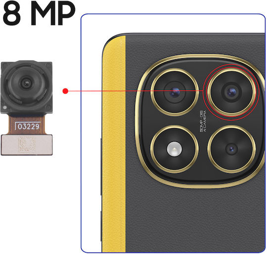 Clappio Replacement 8 Mp Ultra Wide Angle Rear Camera Xiaomi Poco X7 Black