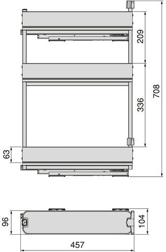 Emuca Grey Expanding Closet Mechanism with Brakes 8382035
