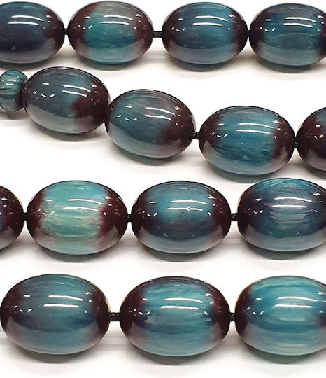 Roloi Komboloi Mastic Worry Beads with 33 Beads Turquoise 42cm