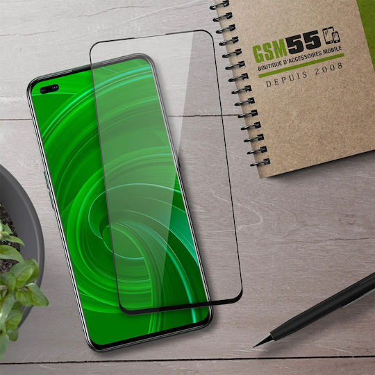 Screen Protector Realme X50 Pro 9h Tempered Glass Beveled Clear Outline Black