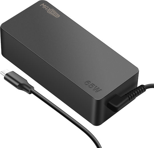 Max Excell Laptop-Ladegerät Macbook Usb-c 65w Integriertes Netzkabel Schnelles Laden Schwarz