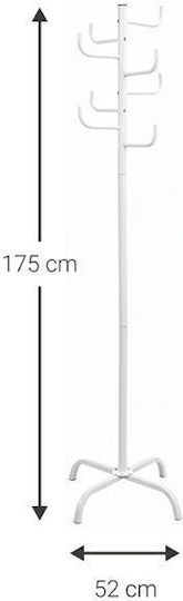 Polihome Metallic Coat Rack White Bollileuko 52x52x175cm