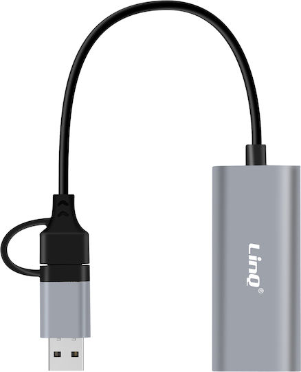 Linq Rj45 1gbps Ethernet Adapter Usb C Usb Plug Play Black