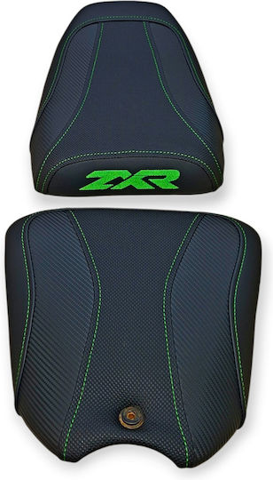 Zxr400 Kawasaki Anti-Slip Seat Cover Open Green Stitches Logo