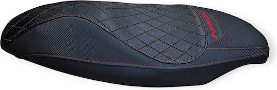 Nmax 125/155 Yamaha Anti-Slip Quilted Baklavadoto Seat Cover Red Stitches Logo