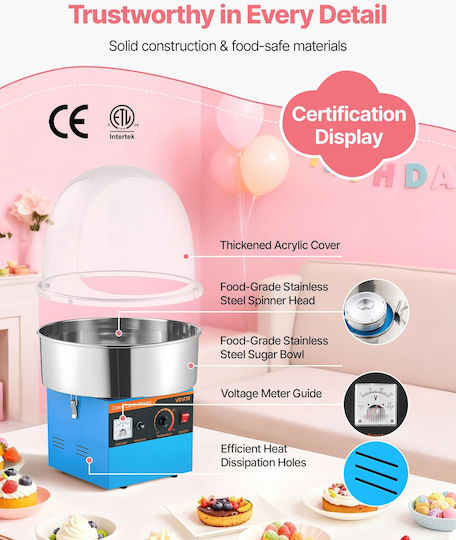 Vevor Candy Floss Maker 33.8cm Pink