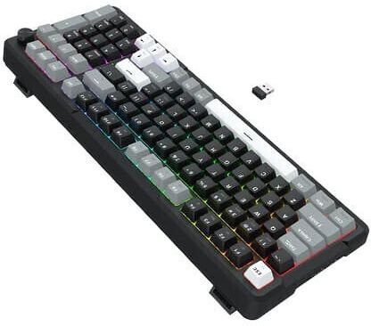 Redragon K742 Ασύρματο Gaming Μηχανικό Πληκτρολόγιο 98% με Custom Linear διακόπτες και RGB φωτισμό (International English) Creamy
