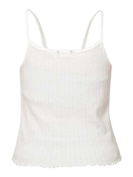 Women's Blouse Cotton with Straps White