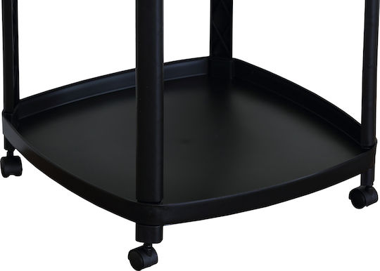 Square Side Table Barrow with Wheels Black L40xW40xH50cm.