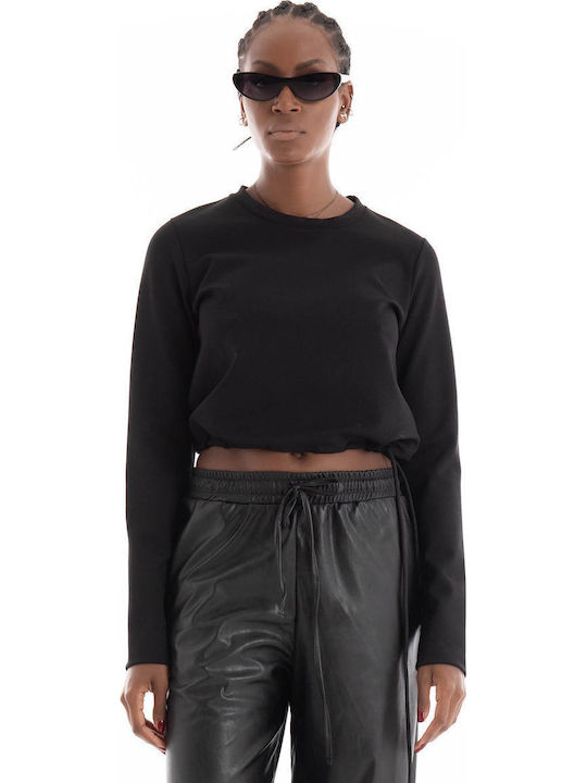 Γυναικείο Crop Top Μακρυμάνικο Black