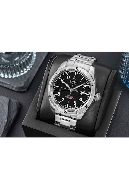 Men's Watch 44mm Battery with Silver Stainless Steel Bracelet