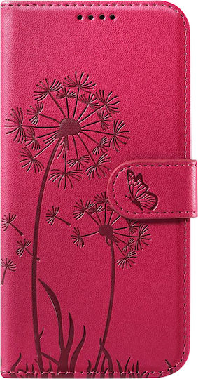 Zanaé Wallet Case Iphone 15 Premium Design Flowers Butterfly Red
