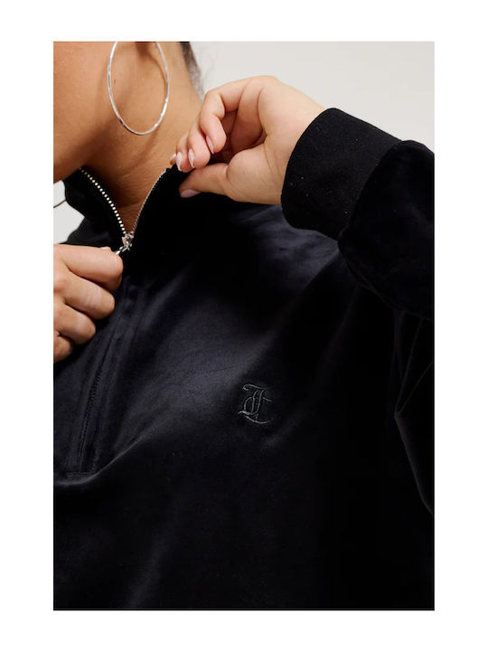 Women's Long Sleeve Sweater with Zipper Black