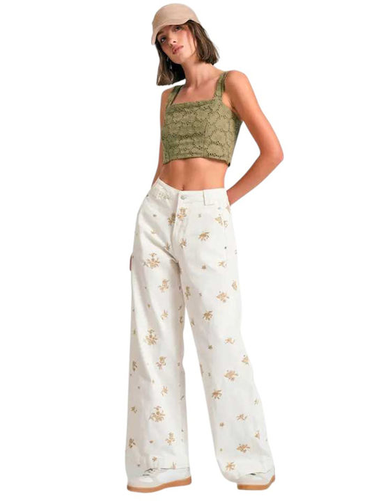Γυναικείο Crop Top Βαμβακερό Χακί
