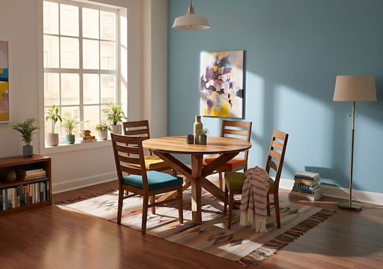 Cedrus Runder Esszimmer- und Küchentisch aus Massivholz 120x120x76cm