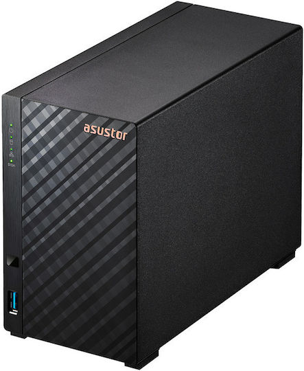Asustor Drivestor 2 Gen2 NAS Tower με 2 θέσεις για HDD