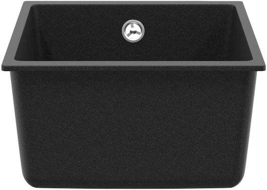 vidaXL Drop-In Chiuvetă din Granit Sintetic L37xW46cm Negru