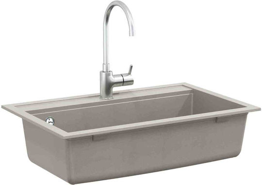 vidaXL vidaXL Einbauspüle aus Flüssigem Granit M79,5xP50,5cm Grau