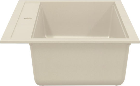 vidaXL Inset Kitchen Sink Made of Liquid Granite M79.5xP50.5cm Beige