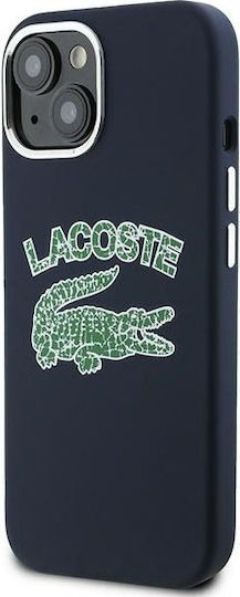 Lacoste Silicone Cracked Logo Magsafe Back Cover Plastic / Silicone Navy Blue (iPhone 15)
