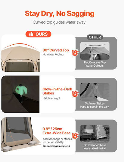 Vevor Summer Camping Tent Beige for 15 People 450x425x245cm