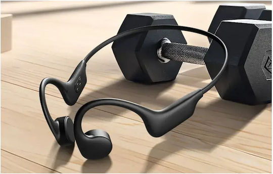 BlitzWolf BTS8 Bone Conduction Bluetooth Handsfree Ακουστικά με Θήκη Φόρτισης Μαύρα