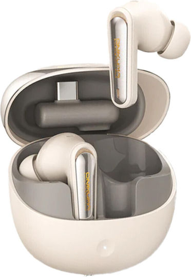Onikuma TX610 In ear Bluetooth хендсфри Слушалки с Устойчивост на Пот и Кутийка за Зареждане Бежов