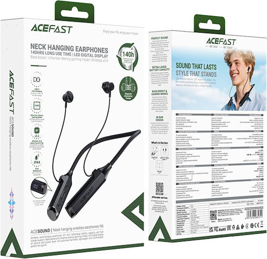 Acefast N6 Earbud Bluetooth Handsfree Earphones with Sweat Resistance Black