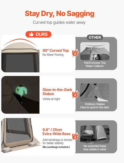 Vevor Summer Camping Tent Beige For 8 People 303x265x230cm