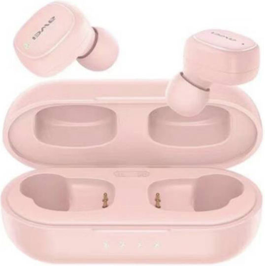 Awei T13 Pro In-ear Bluetooth Handsfree Ακουστικά με Αντοχή στον Ιδρώτα και Θήκη Φόρτισης Ροζ