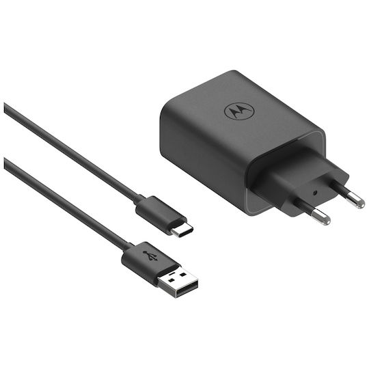 Motorola Charger with USB-A Port and Cable USB-C 33W Blacks (TurboPower)