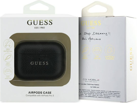 Guess Hülle Kunststoff mit Haken in Schwarz Farbe für Apple AirPods Pro 3