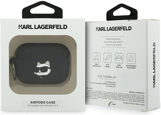 Karl Lagerfeld Βάση Φόρτισης με Γάντζο σε Μαύρο χρώμα για Apple AirPods Pro